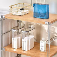 Laundry Detergent Dispenser with Lid and Measuring Cup, Large Capacity Plastic Storage Container for Powder or Liquid