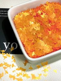 Ginkgo Leaf Glitter Powder for DIY Crafts, Resin Art, and Mahjong Tile Decoration