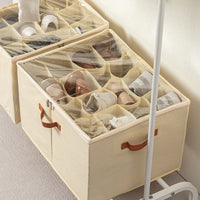 Foldable Fabric Shoe Storage Box with Clear Window for Sneakers and Leather Shoes