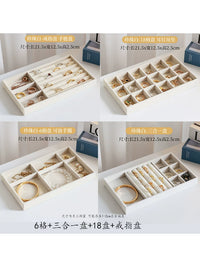 Velvet Jewelry Tray Organizer for Rings, Earrings, Necklaces - Home Drawer Insert