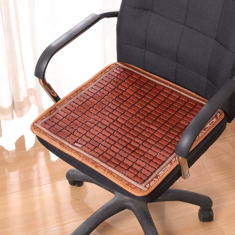 Bamboo Mahjong Mat Seat Cushion for Summer Chairs and Car Seats, Breathable Cooling Pad for Office and Sofa