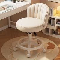Adjustable Swivel Salon Stool with Backrest and Wheels for Beauty, Hair, and Bar Counters