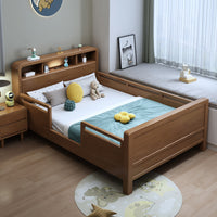 Solid Wood Kids Bed with Guardrail, Nordic Style Single Bed for Boys and Girls, Small Apartment Children's Bed