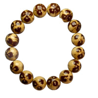 Premium Purple Gold Rat Bodhi Seed Bracelet with Panda Face Carving