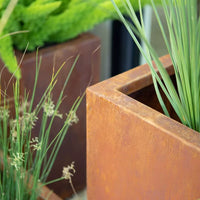 Outdoor Wrought Iron Rusty Planter Box for Garden and Patio