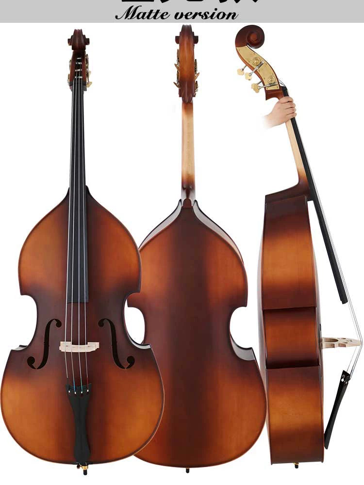 Beginner 4-String Wooden Upright Bass Double Bass for Practice and Learning