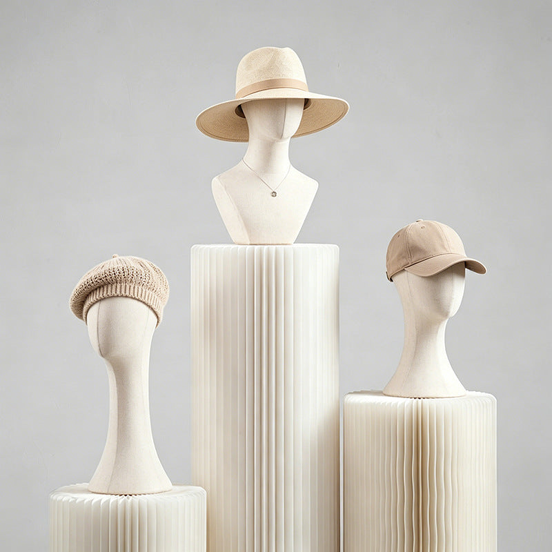 Velvet Mannequin Head for Hat Wig Jewelry Display with Pin Insertion Capability