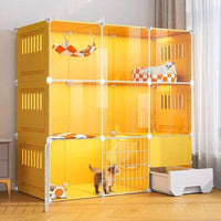 Large Transparent Cat Villa Cage with Multi-Layer Design for Indoor Cats