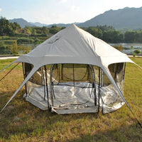 Large 8-Person Waterproof UV-Protected PVC Yurt Tent for Family Camping