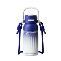 Large Capacity 316 Stainless Steel Insulated Water Bottle with Handle and Strap, Outdoor Sport Straw Cup