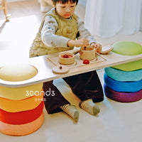 Kids Wooden Balance Beam Stepping Stones Set for Sensory Integration Training and Early Education