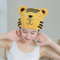Quick Dry Hair Towel Cap for Kids and Adults, Absorbent Microfiber with Cute Animal Designs