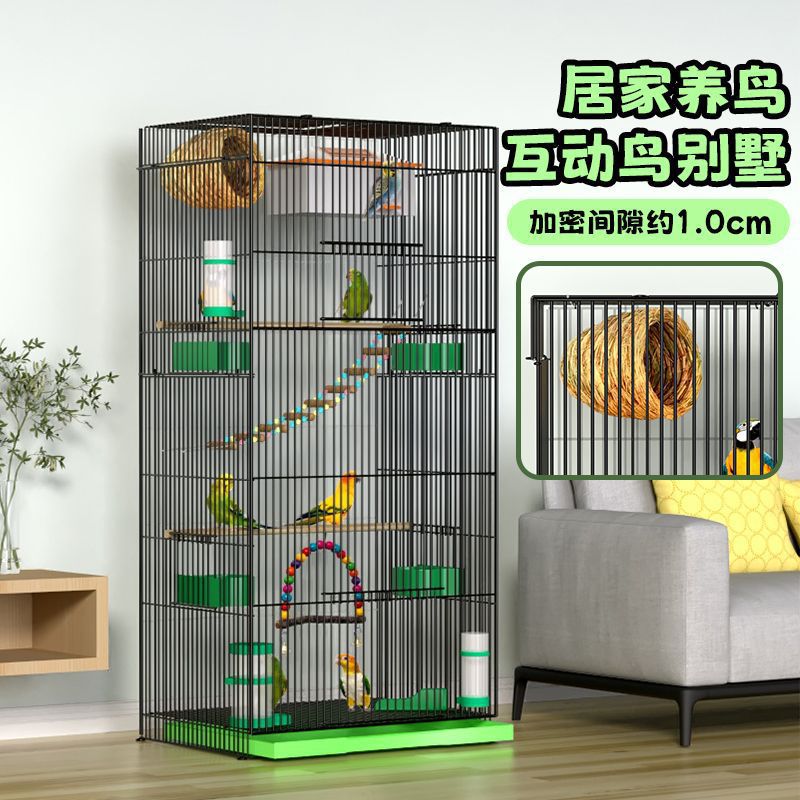 Luxury Tall Bird Cage for Home, Large Villa Design for Parrots, Cockatiels, Peonies, Mynahs, and Breeding