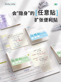 Transparent Foldable Sticky Notes for Students, Repositionable and Tearable, Ideal for Study and Error Correction