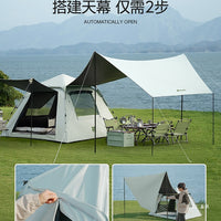 Portable Pop-Up Camping Tent with Rainproof Tarp, Thickened Outdoor Shelter for Overnight Trips