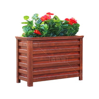 Outdoor Aluminum Alloy Planter Box with Faux Wood Grain Fence for Municipal Roads and Courtyards
