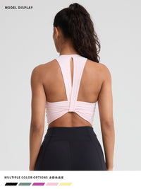 Integrated Padded Backless Yoga Sports Bra for Running & Training