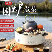 Portable Charcoal Grill for Home and Outdoor Use - Multifunctional Round BBQ Grill for Tea Ceremony and Roasting