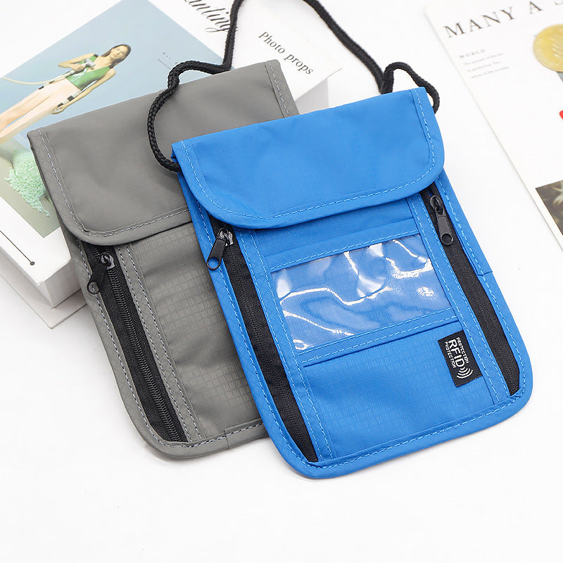 RFID Blocking Passport Holder Neck Pouch for Travel
