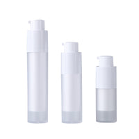 Airless Pump Bottle for Foundation Serum Sunscreen, Double-Layer AS Plastic, Refillable Travel Dispenser