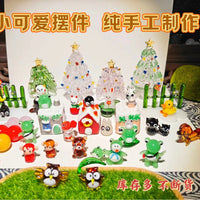 Mini Owl Christmas Tree Ornaments for Desktop Decor