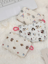 Cartoon Quilted Cosmetic Pouch Mini Storage Bag
