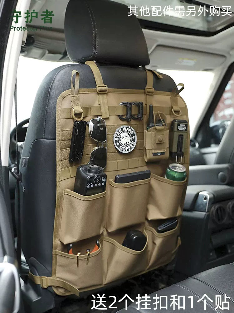 Tactical Car Seat Back Organizer with MOLLE System for Off-Road Vehicles & Camping