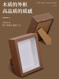 Mid-Autumn Festival Paper Carving Lamp DIY Kit, Intangible Cultural Heritage Papercut 3D Frame Night Light