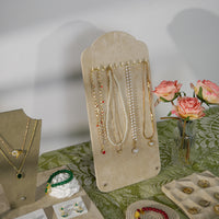 Jewelry Display Stand Beige Velvet Necklace Ring Holder Showcase Prop