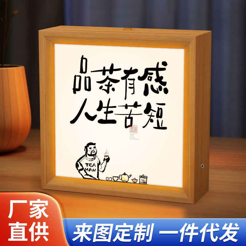 USB Rechargeable LED Photo Frame Night Light for Bedroom Decor and Gifts
