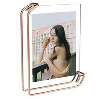 Acrylic Metal Photo Frame Double-Sided Transparent Creative Picture Frame for Desktop Display