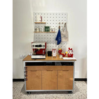Modern Minimalist Birch Display Cabinet with Aluminum Frame for Retail Store