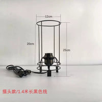 Hand-Woven Bohemian Cotton Rope Lampshade DIY Kit with E27 Iron Frame for Table Lamp