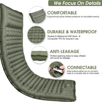 Inflatable Camping Sleeping Pad Outdoor Thickened Single Air Mattress Portable Moisture-proof Mat for Backpacking Hiking Travel