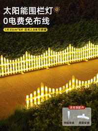 Solar/Plug-in Fence Lights Outdoor Decorative LED Strip for Garden Patio Christmas Ambiance