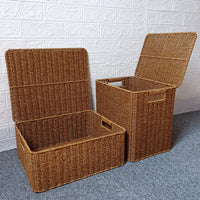 Hand-Woven Imitation Rattan Storage Basket for Living Room, Books, Snacks, Sundries, Bathroom, Laundry, Cabinet Organization
