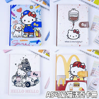 A5 Cute Cat Cartoon Mini Animal Loose-Leaf Notebook with Refills