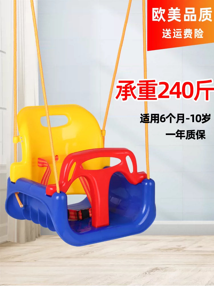 Kids Outdoor Indoor Swing Seat with Ropes and Hooks for Garden Yard Playground