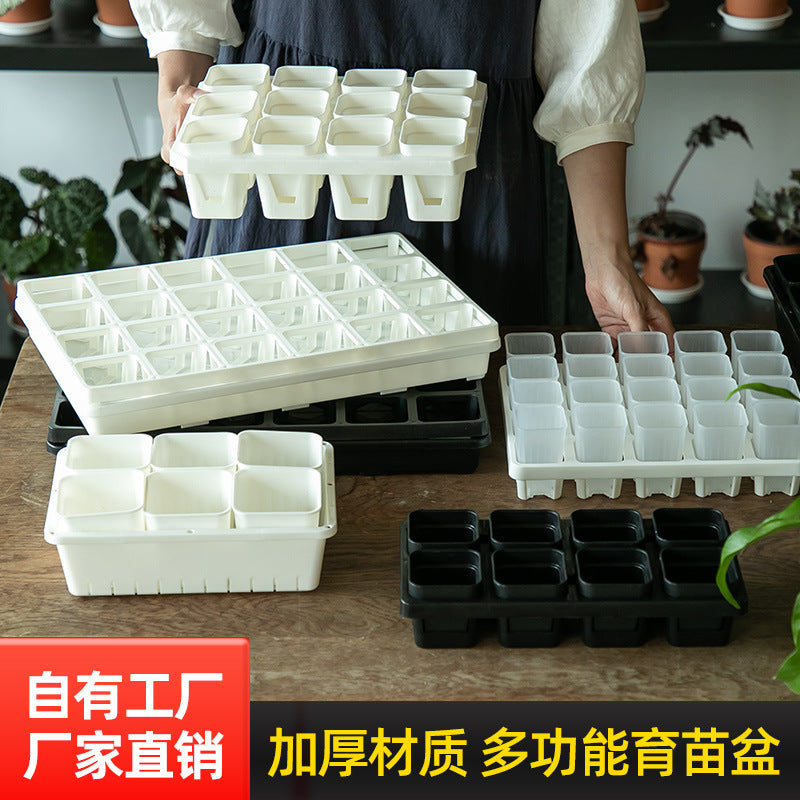 Plastic Plant Pot Saucer Tray for Succulents and Seedlings, Thickened Drip Tray for Square Pots