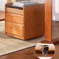 Cherry Wood Smart Nightstand with Wireless Charging, Solid Wood Bedside Table with Storage for Small Spaces