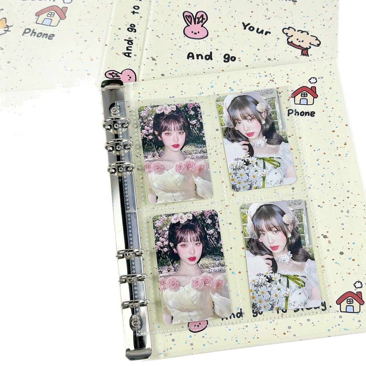 A5 Splatter Ink Animal Design 4-Pocket Photo Card Album with Hard Cover
