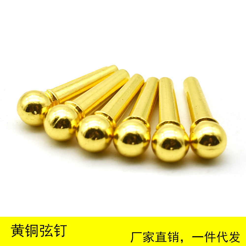 Brass Bridge Pins for Acoustic Guitar - Set of 6 or Single Pin