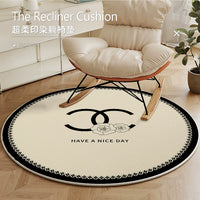 Round Area Rug for Bedroom, Living Room, Office Chair, Sofa, and Study - Non-Slip Floor Mat