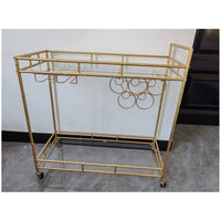 Nordic Style Metal Rolling Bar Cart with Wheels, Multi-functional Storage Trolley for Home and Hotel