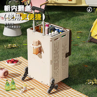 Foldable Shopping Cart with Wheels and Telescopic Handle, Portable Utility Cart for Groceries and Hauling