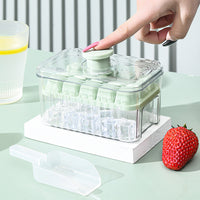 Ice Cube Tray with Lid and Bin, Food-Grade Silicone Ice Mold for Freezer, Easy Release Ice Maker