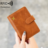 RFID Blocking Soft Leather Passport Holder Wallet for Travel