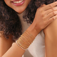 Gold Plated Copper Multi-Layer Zircon Bracelet Set