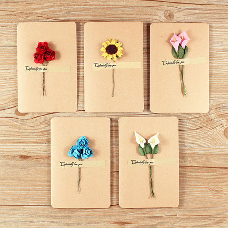 Creative Handmade DIY Paper Flower Greeting Card for Thanksgiving, Birthday, Graduation, Message Card