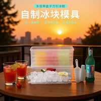 Commercial Multi-Layer Ice Cube Tray Set with Lid and Scoop for Fast Freezing Clear Ice